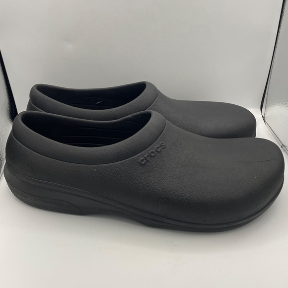 CROCS men’s On The Clock work black slip on shoes Size 12 main image 10